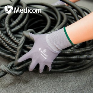 Medicom/麥迪康勞保手套工作透氣皮手套防滑加厚耐磨丁腈