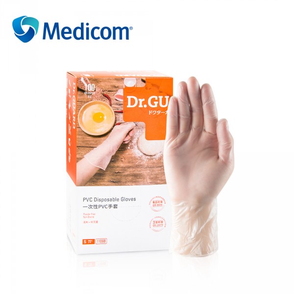 Medicom/麥迪康食品級一次性pvc手套透明手套烘焙耐用防水手套