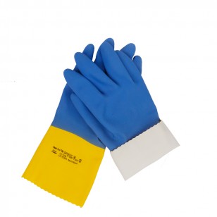 氯丁橡膠防化耐油污工業勞保防護用品無骨重型耐用手套