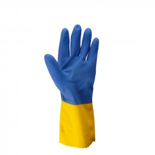 氯丁橡膠防化耐油污工業勞保防護用品無骨重型耐用手套