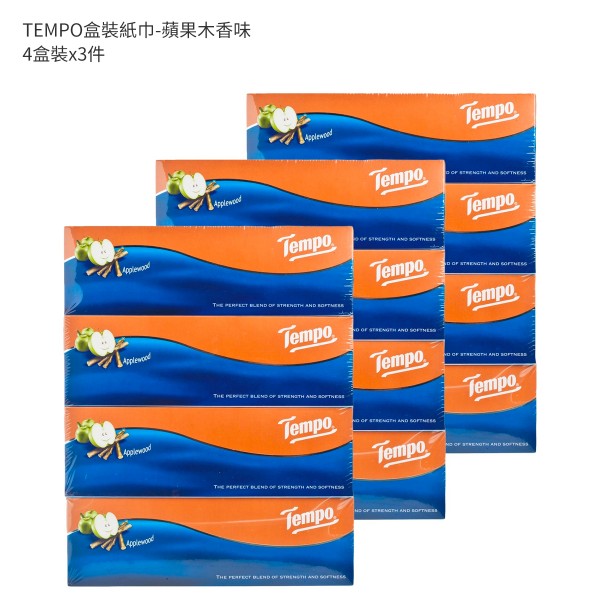 TEMPO盒裝紙巾-蘋果木香味 - 3件裝 4'SX3