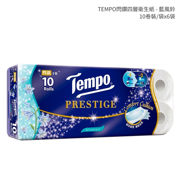 TEMPO閃鑽四層衛生紙 - 藍風鈴-6件裝 10'SX6