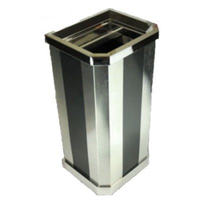 靠牆式頂開口煙灰桶(黑條)