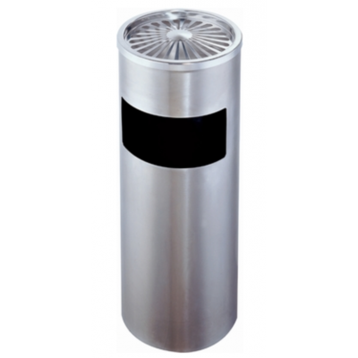 圓形菊花格座地煙灰桶(不銹鋼原色)