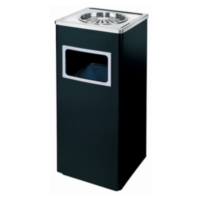 正方菊花格座地煙灰桶(黑色)