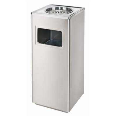 正方菊花格座地煙灰桶(不銹鋼原色)