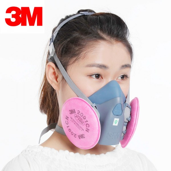 3M防塵面罩面具7502+2091CN套裝防工業粉塵霧霾顆粒物防護面罩