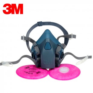 3M防塵面罩面具7502+2091CN套裝防工業粉塵霧霾顆粒物防護面罩