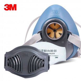 3M防塵面罩HF-52矽膠防毒面具防工業粉塵顆粒物煤礦專用防護面罩