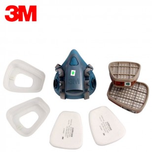 3M防毒面具7502防塵毒噴漆專用工業粉塵化工氣體透氣呼吸防護面罩