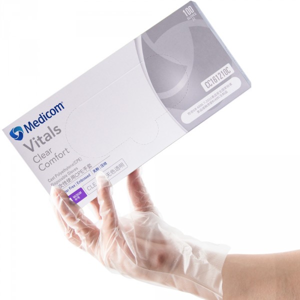 Medicom/麥迪康一次性餐飲CPE薄膜透明手套