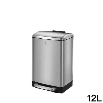 鋼色寬口款不銹鋼腳踏式廚房垃圾桶