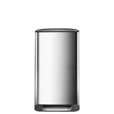 35L鋼色大鋼桶不銹鋼腳踏式廚房垃圾桶