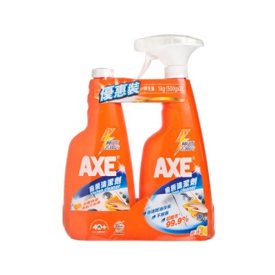 AXE 斧頭牌/廚房清潔劑 - 橙味(泵裝連補充裝) SET AXE 斧頭牌/廚房清潔劑 - 橙味(泵裝連補充裝) SET