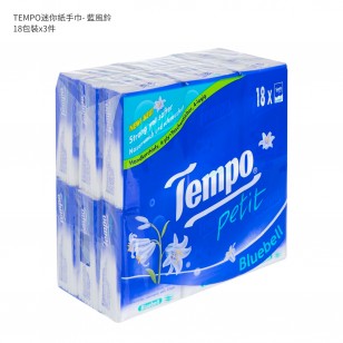 TEMPO迷你紙手巾- 藍風鈴 18'SX3