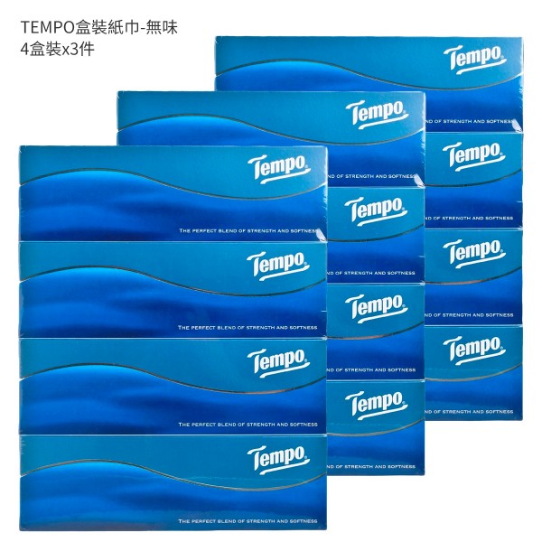 TEMPO盒裝紙巾-無味 - 3件裝 4'SX3