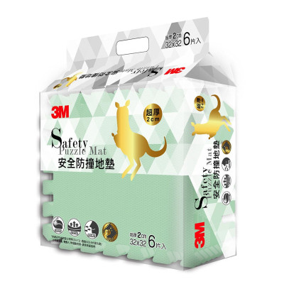 3M™ - 安全防撞地墊 9927E, 晨霧綠, 32 cm x 32 cm, 6片裝