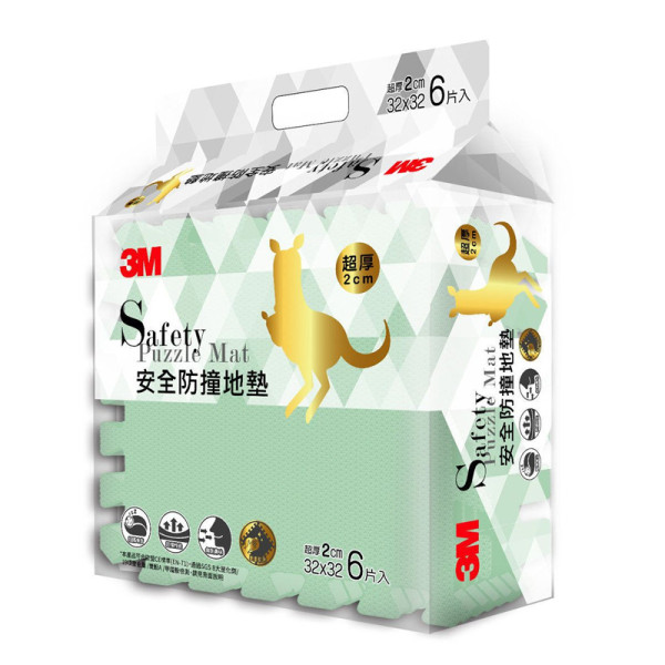 3M™ - 安全防撞地墊 9927E, 晨霧綠, 32 cm x 32 cm, 6片裝