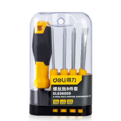 得力工具多用螺絲批9件套DL636009