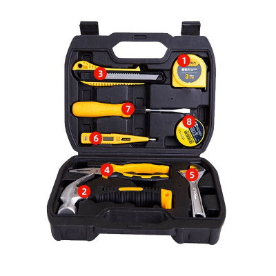 得力工具綜合維修8件套工具箱套裝