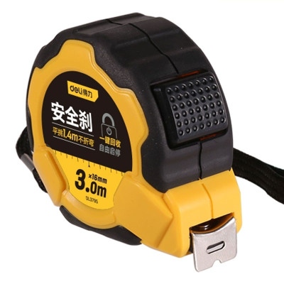 得力工具包膠自鎖鋼卷尺3m*16mm