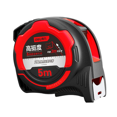 得力工具高挺直度卷尺5m*28mm