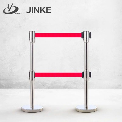 金柯雙節不銹鋼一米線欄杆座警戒線防護欄杆座伸縮隔離帶圍欄5米