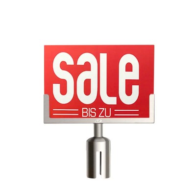 金柯不銹鋼U型插牌欄杆座指示牌影城圍欄廣告牌商場導向牌一米線