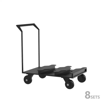 金柯一米線隔離帶平板萬向輪手推運輸車排隊欄杆護欄圍欄搬運車