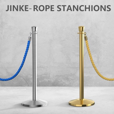 金柯一米線皇冠頭護欄不銹鋼隔離帶欄杆座酒店掛繩安全圍欄禮賓桿