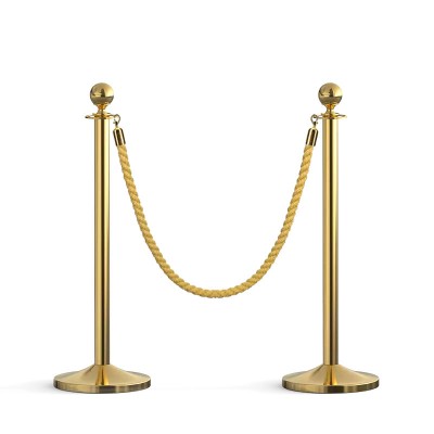 金柯高配圓頭懸空掛繩禮賓柱大堂鈦金一米線欄杆座酒店隔離欄