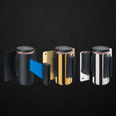 金柯掛壁式2米警界線伸縮頭掛牆護欄電梯口警示帶商場收銀隔離帶